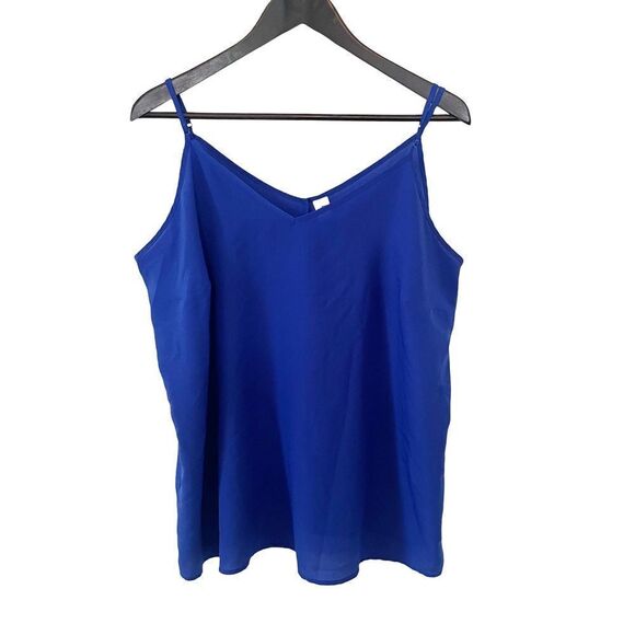 Old Navy Royal Blue Silky Adjustable Spaghetti Strap Vneck Camisole Tank Top - Picture 1 of 7